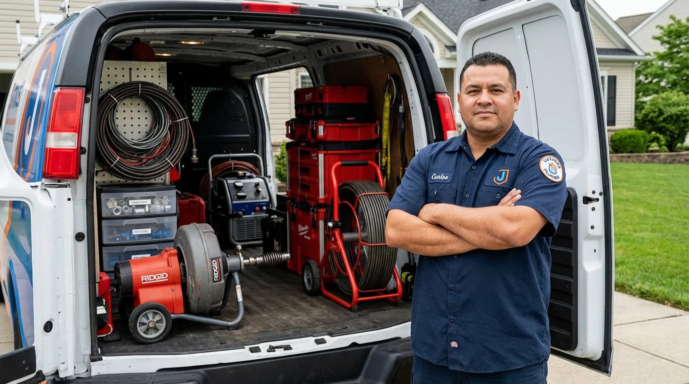 Professional drain cleaning equipment and Johns Plumbing LLC plumber in Wadesboro
